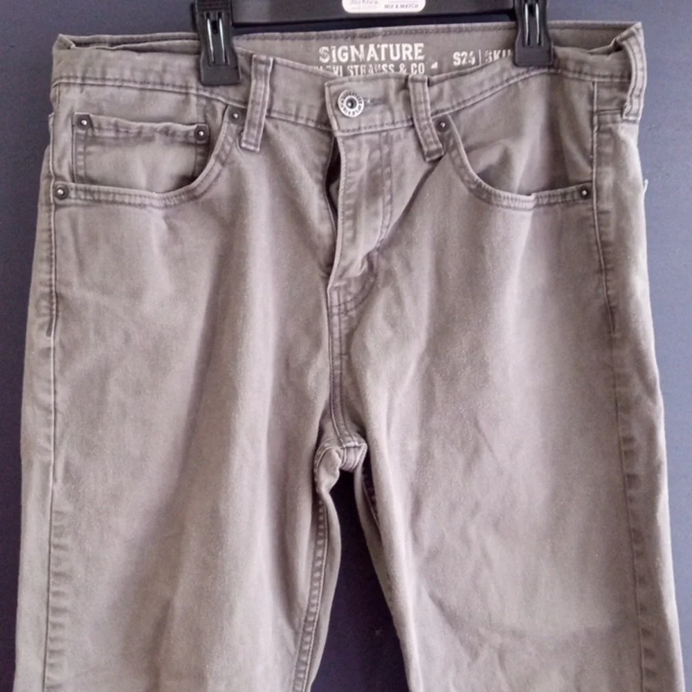 Signature Levi Strauss gray jeans pants Slim size 26 - Picture 2 of 6